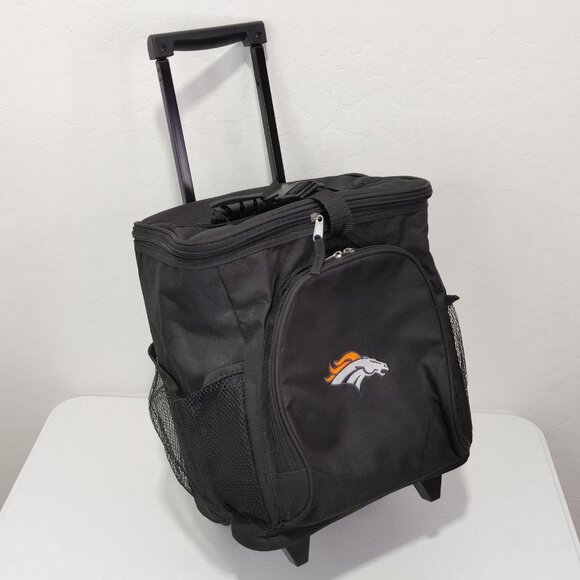 The Bag Factory On The Go Rolling Cooler NFL Denver Broncos Logo Black - Picture 1 of 12